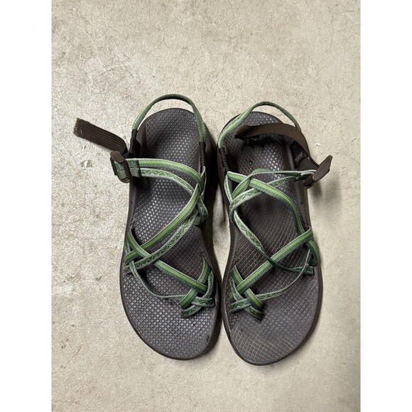 Chaco Zx/2 Unaweep Toe Loop Adjustable Water Sport Sandals Green Strappy Sz 10 - Picture 1 of 5